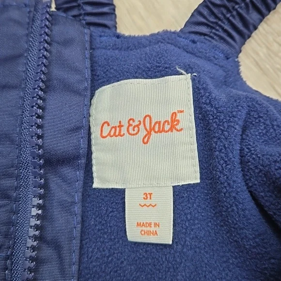 Cat And Jack 3T Boys Kids Snowbibs Snow Pants Snowsuit Navy Blue Winter - Picture 5 of 5